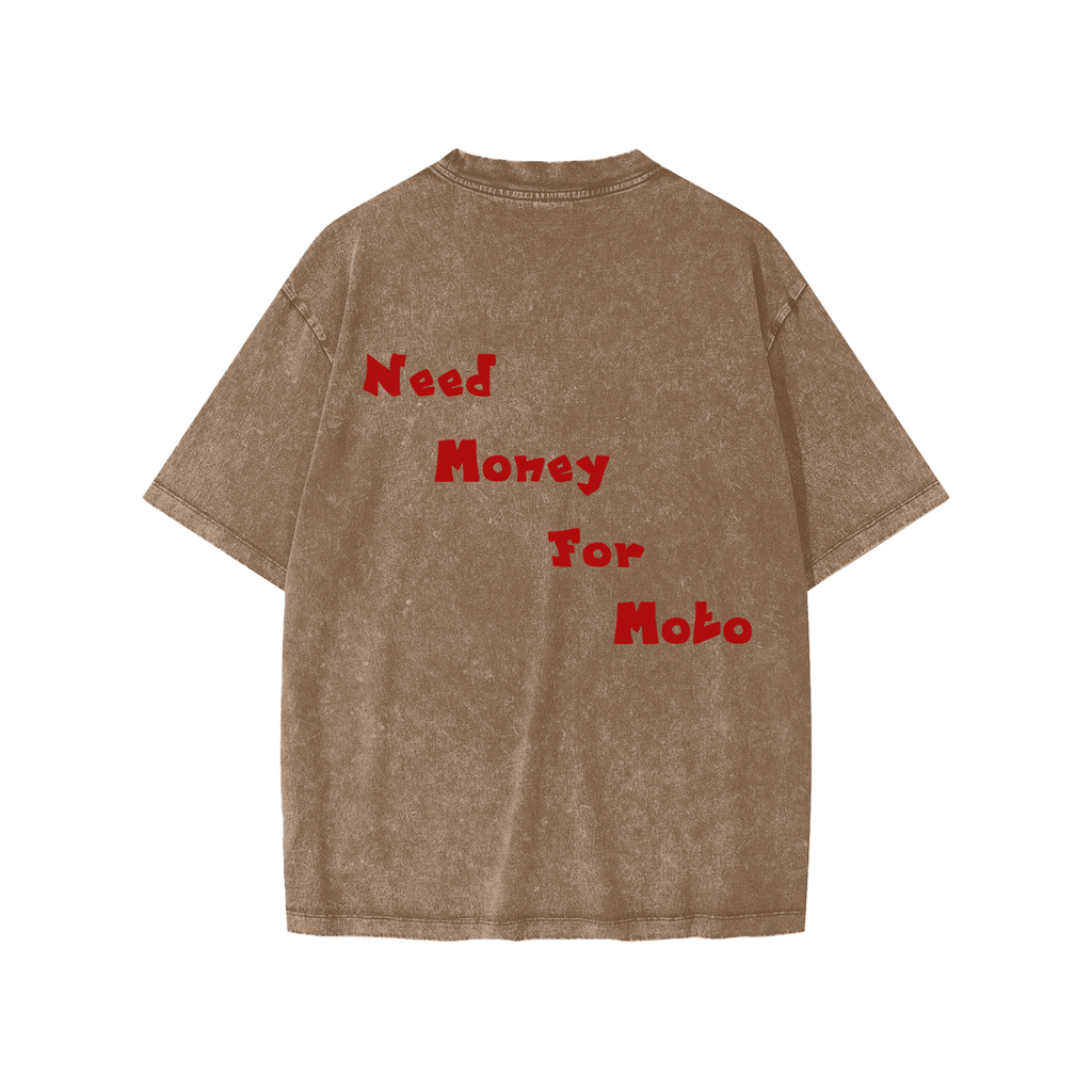 "Need money for moto" Snow Washed Kids' T-Shirt